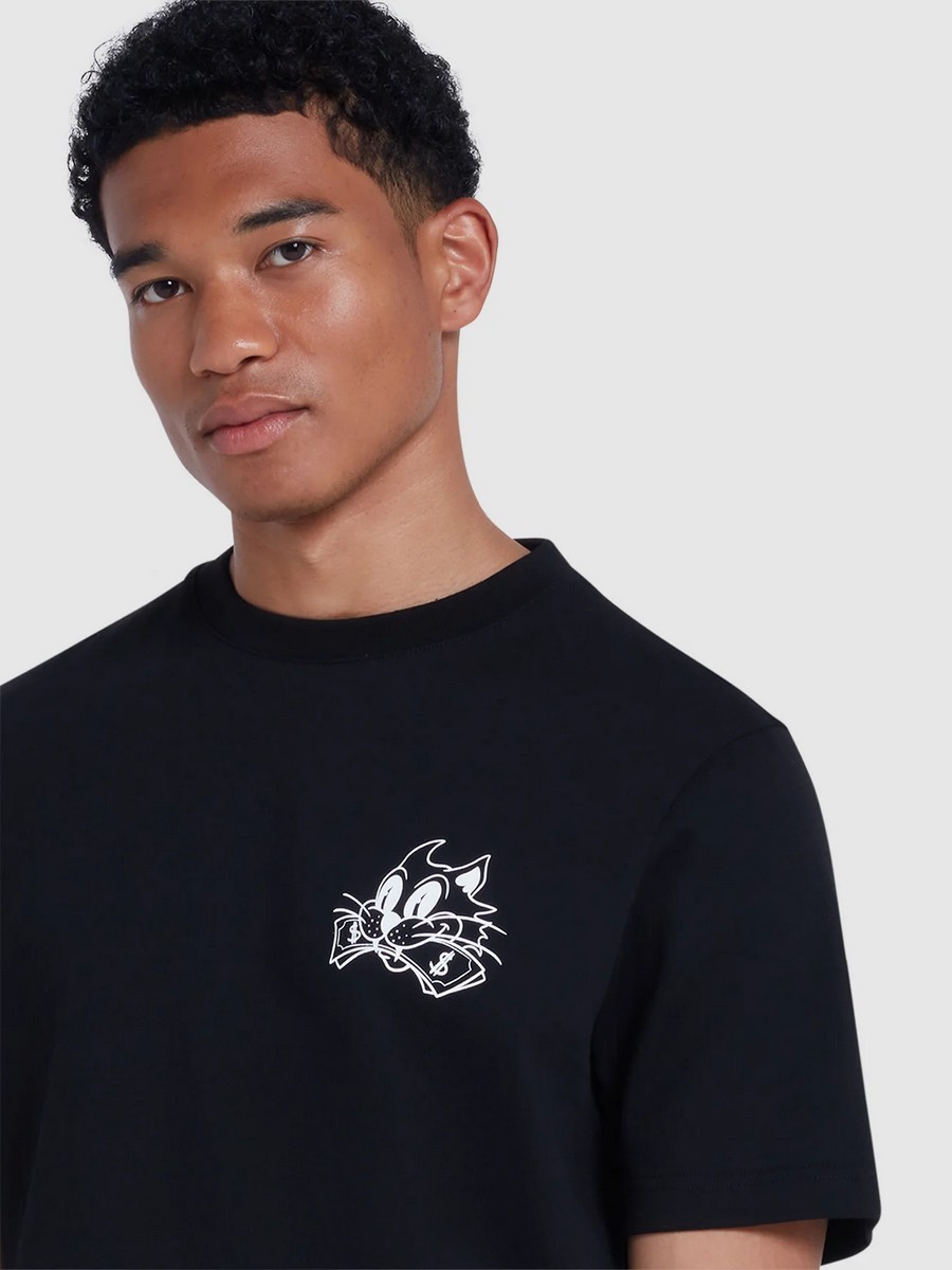 Farah Ανδρικό T Shirt Από Οργανικό Βαμβάκι Μαύρο φωτογραφία