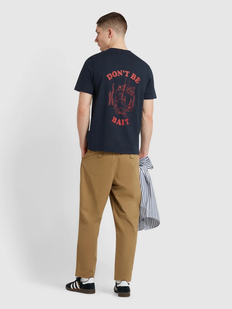 Farah T-Shirt "Don't Be Bait" σε Μπλε Σκούρο φωτογραφία