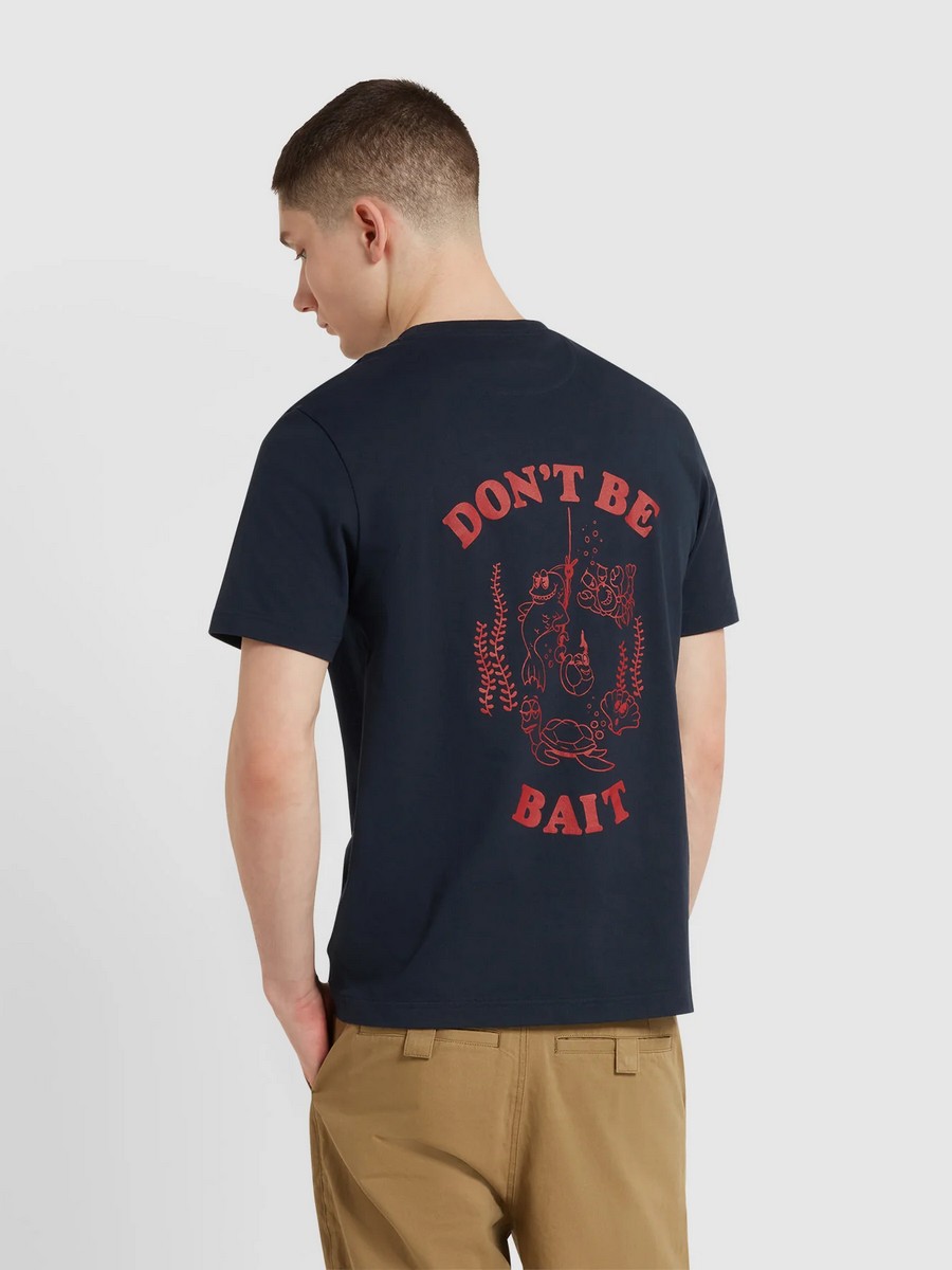 Farah T-Shirt "Don't Be Bait" σε Μπλε Σκούρο φωτογραφία