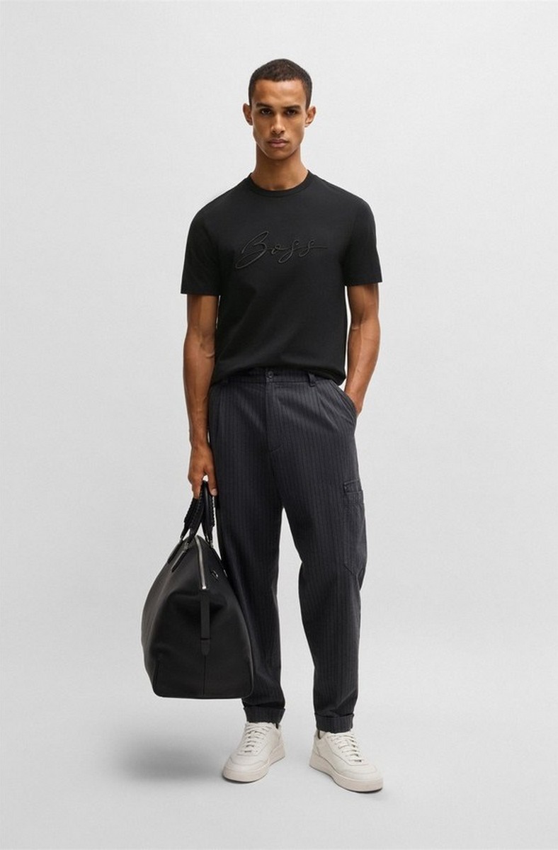 Boss Ανδρικό T-shirt C-Thompson 70 Regular Fit Από Βαμβακερό Jersey Με Script Logo φωτογραφία