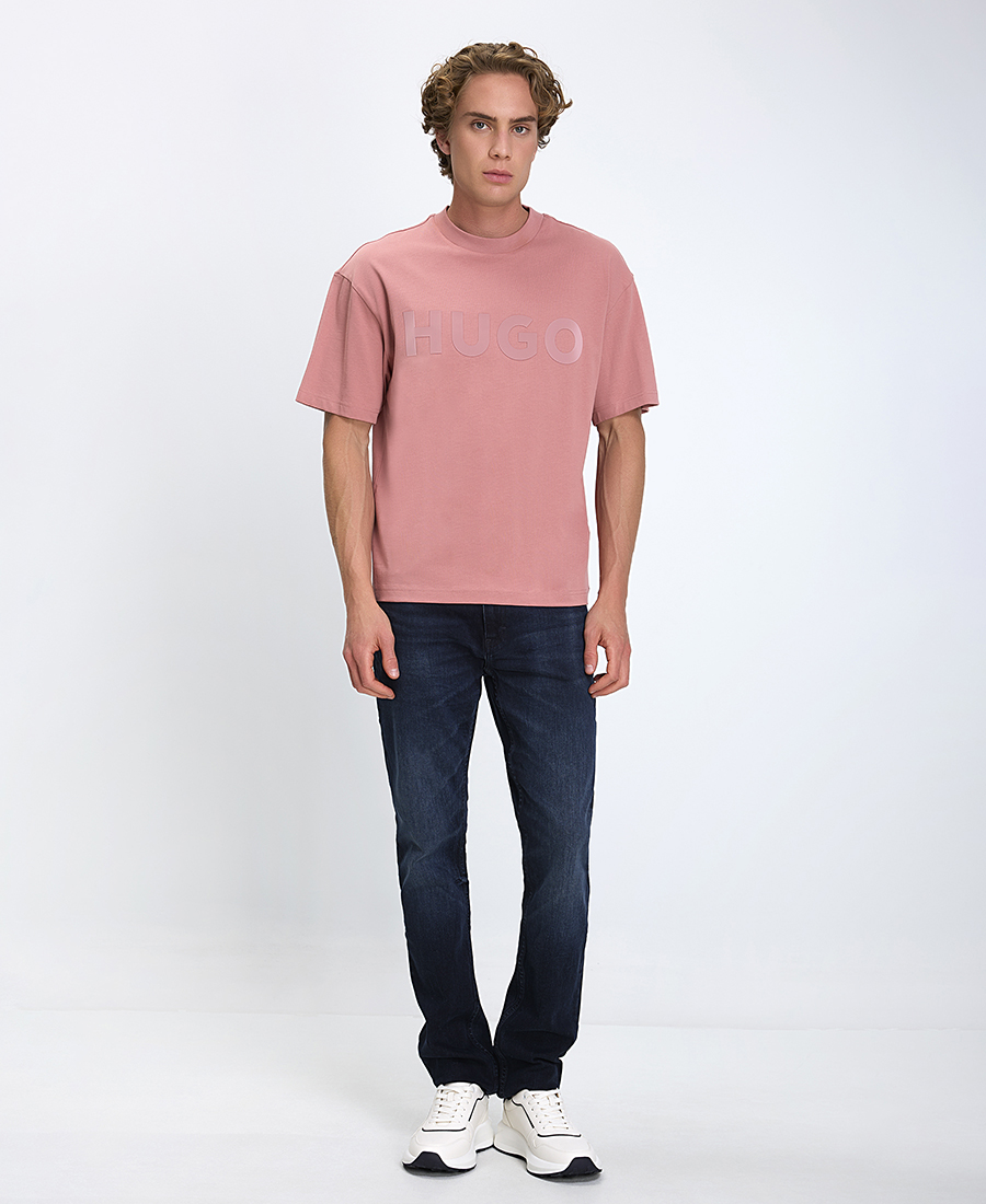 Hugo Ανδρικό T-Shirt Oversized Fit Βαμβακερό Με Logo φωτογραφία