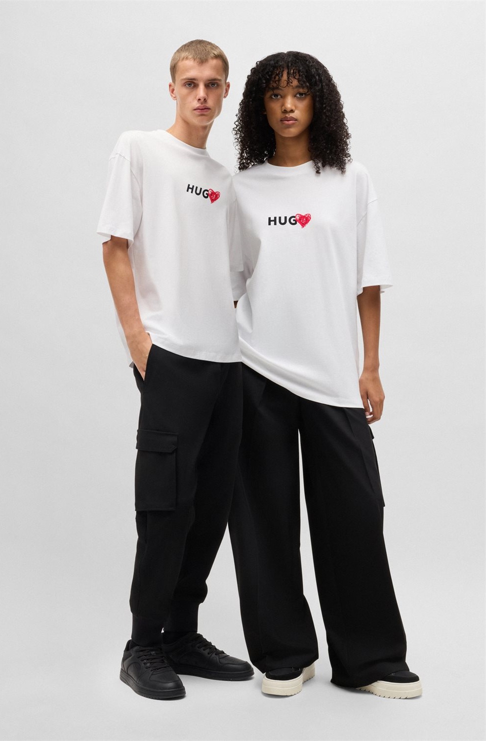 Hugo Ανδρικό T-shirt Βαμβακερό με Σχέδιο Καρδιάς Relaxed Fit φωτογραφία