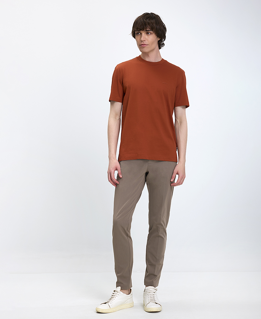 Boss Ανδρικό T-shirt Thompson 01 Regular Fit Από Βαμβακερό Ζέρσεϊ Με Λογότυπο φωτογραφία
