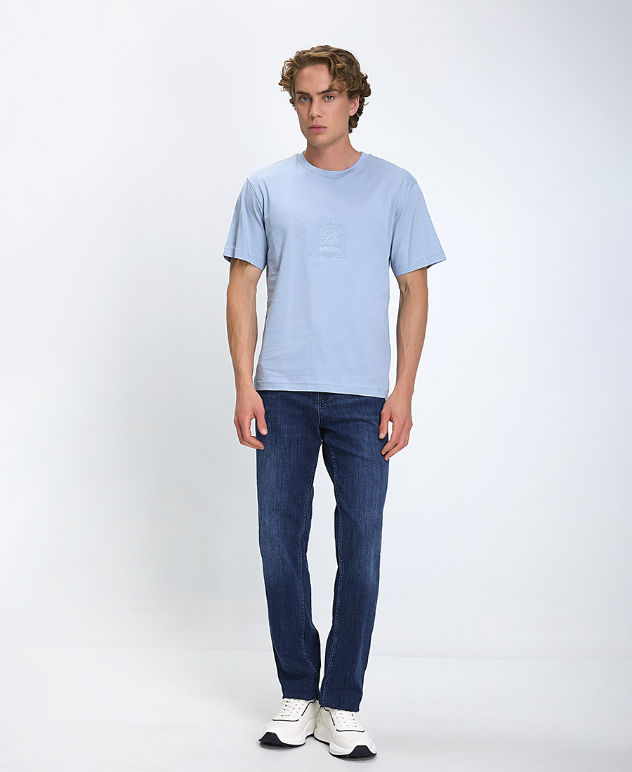 Hugo Ανδρικό T-Shirt Regular Fit Βαμβακερό Με Royal Logo Εκτύπωση φωτογραφία