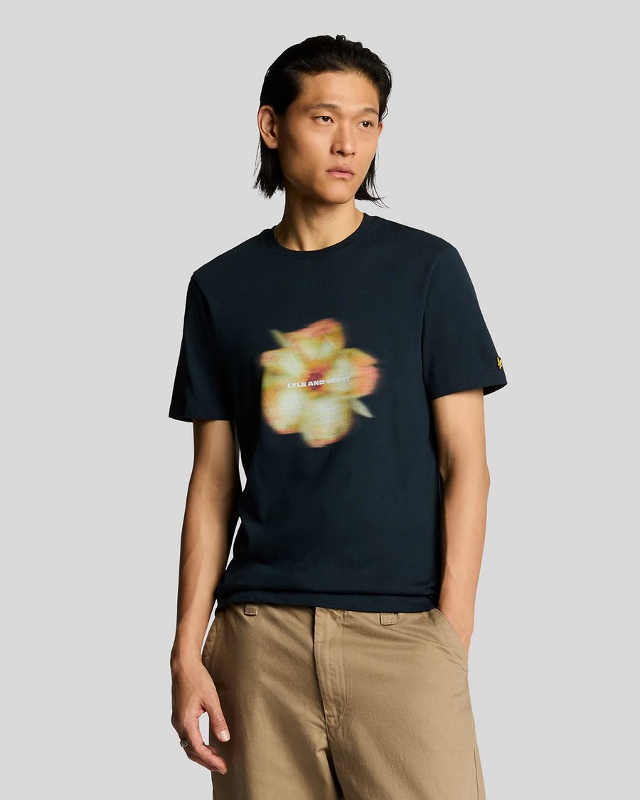 Lyle & Scott Ανδρικό T-Shirt Regular Fit Βαμβακερό Με Graphic Λουλουδιών