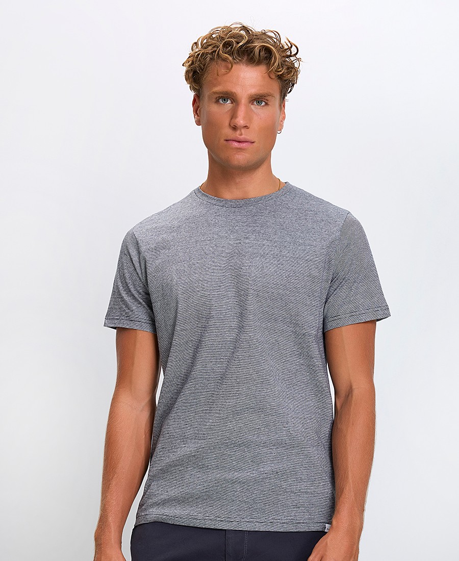 Basefield Ανδρικό T-Shirt Βαμβακερό με Μικροσχέδιο Regular Fit σε Σκούρο Μπλε