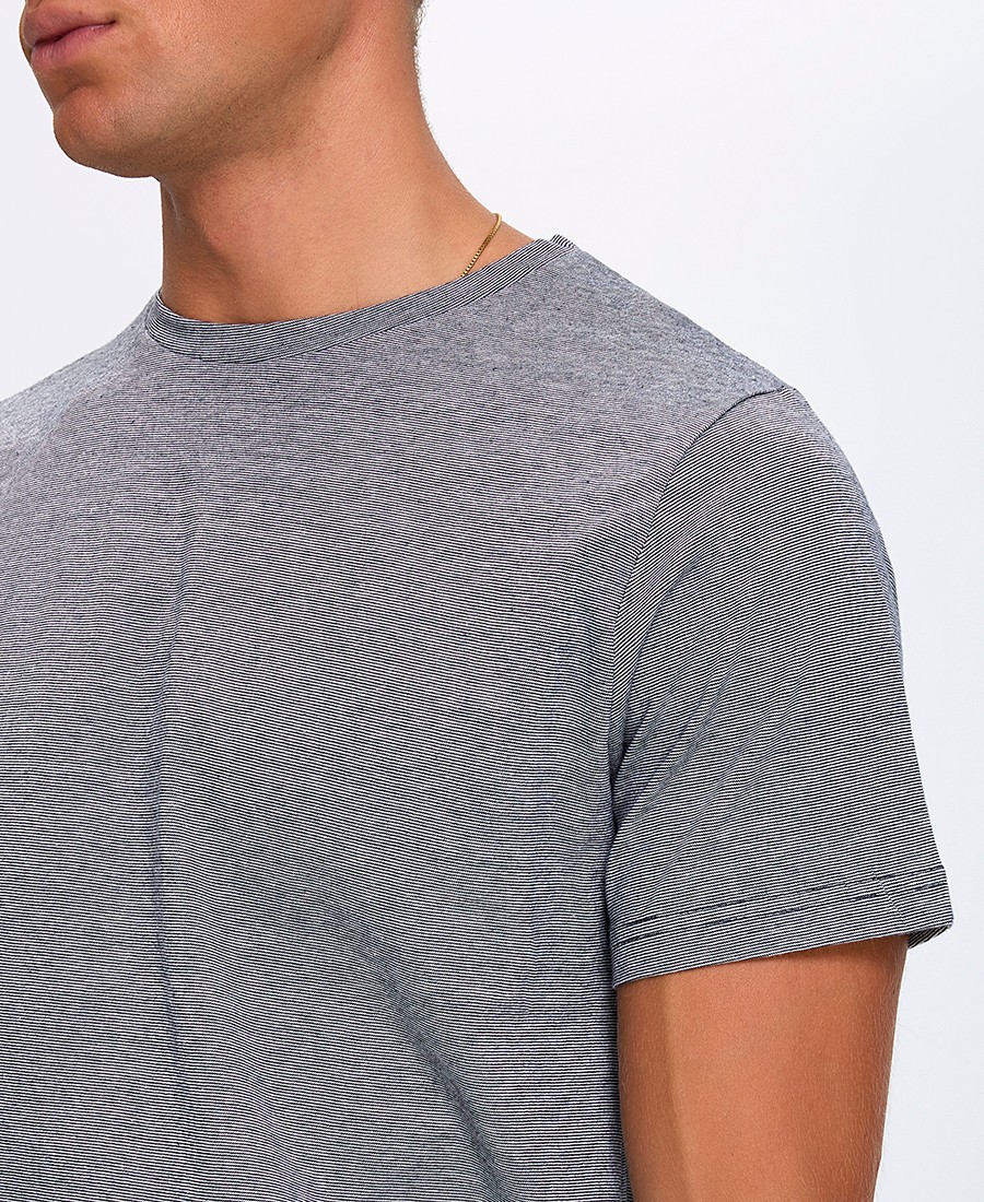 Ανδρικό T-Shirt Βαμβακερό με Μικροσχέδιο Regular Fit σε Σκούρο Μπλε φωτογραφία