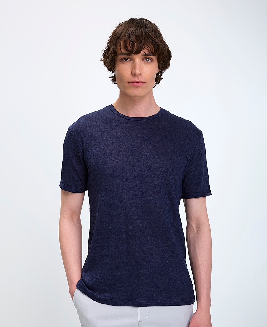 Vardas Vardas Ανδρικό T-Shirt Λινό Slim Fit