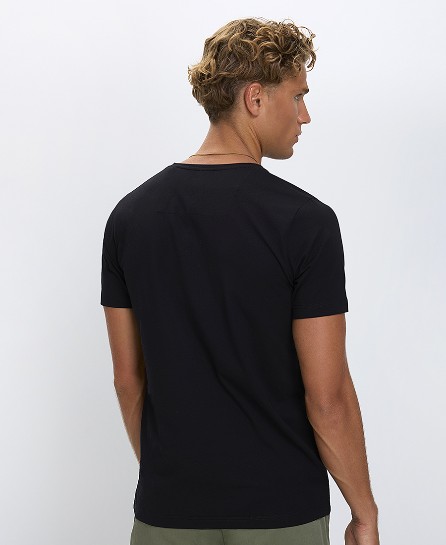 Ανδρικό T-Shirt Βαμβακερό με Κουμπιά στη Λαιμόκοψη Regular Fit φωτογραφία