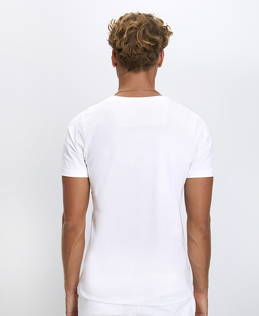 Ανδρικό T-Shirt Βαμβακερό με Κουμπιά στη Λαιμόκοψη Regular Fit φωτογραφία