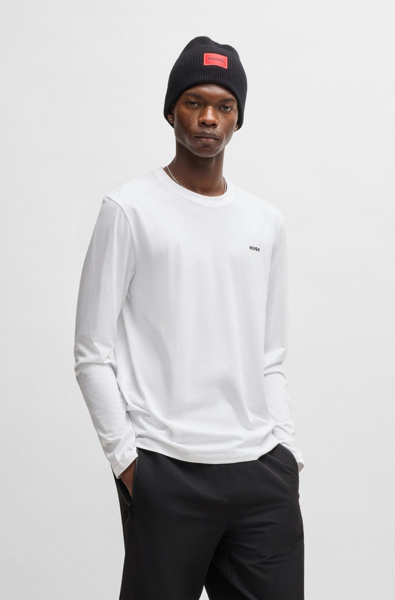 Hugo Ανδρικό T-shirt Μακρυμάνικο Βαμβακερό με Λογότυπο Regular Fit