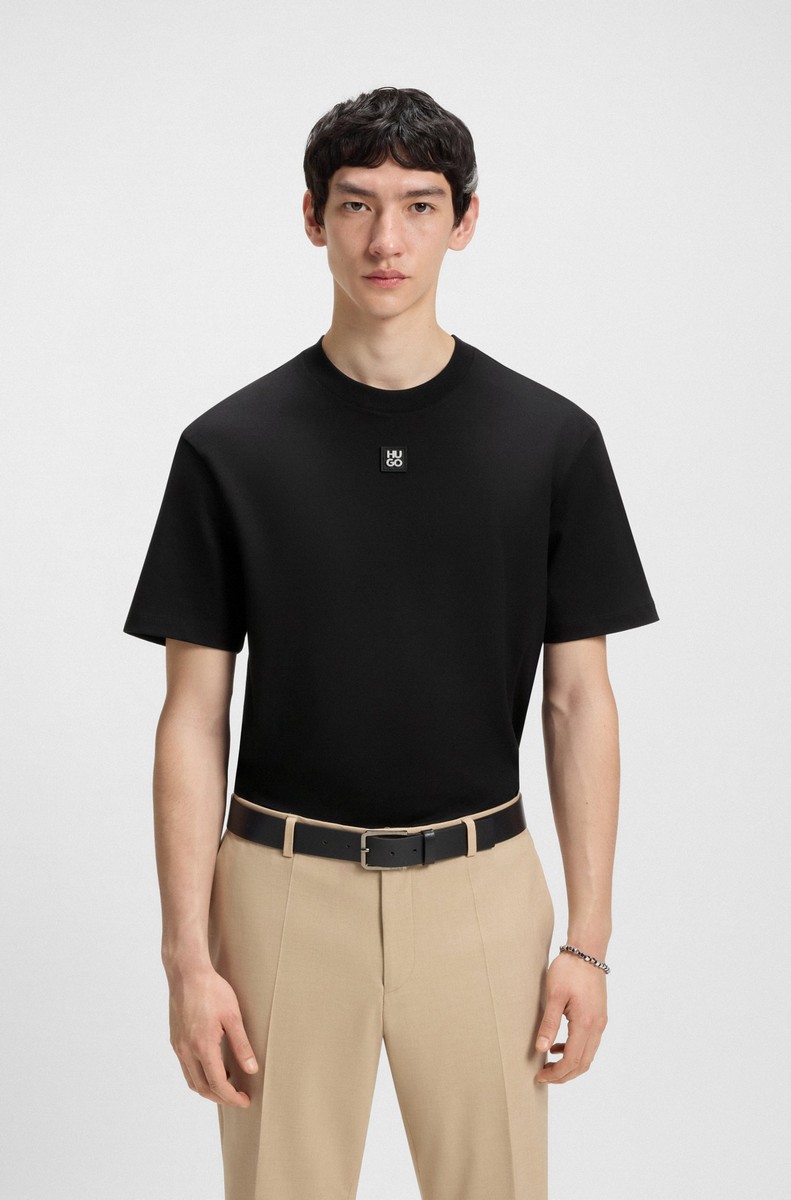 Hugo Hugo Ανδρικό T-shirt Βαμβακερό με Μεταλλικό Λογότυπο Regular Fit