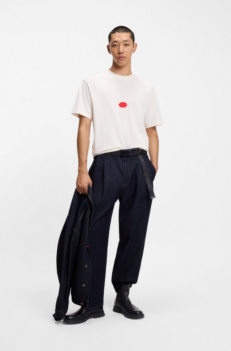 Hugo Ανδρικό T-shirt Relaxed Fit Βαμβακερό Με Logo φωτογραφία