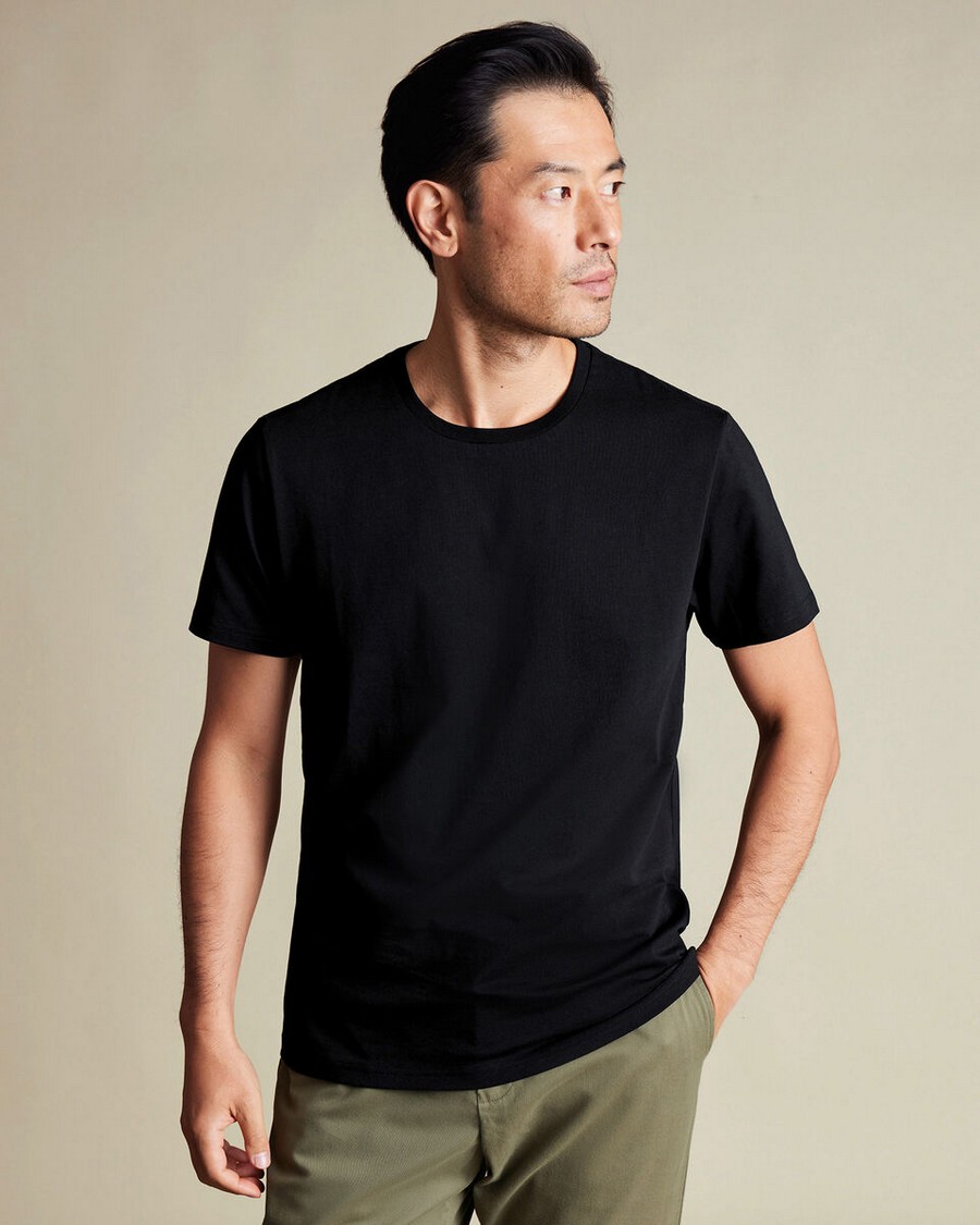 Charles Tyrwhitt Ανδρικό Σετ Undershirt Cotton Crew Neck Slim Fit