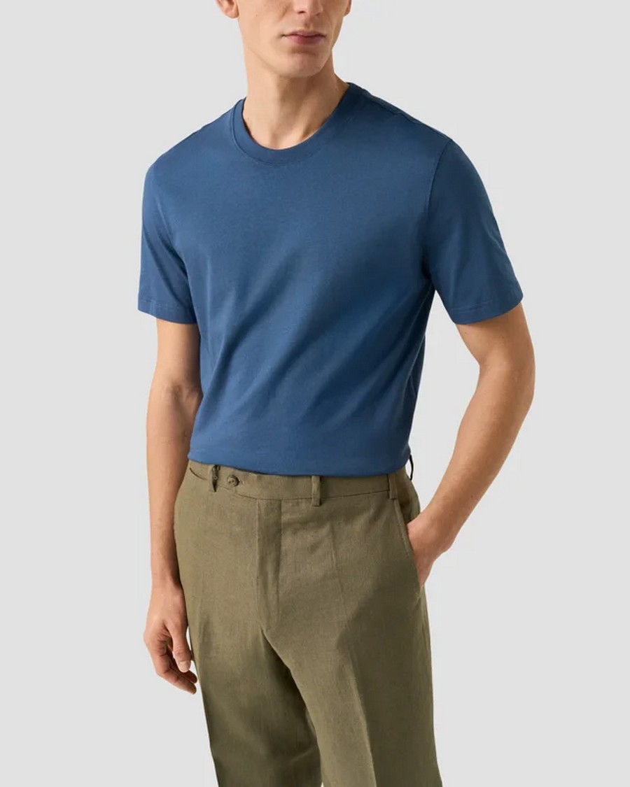 Eton Ανδρικό T-Shirt Βαμβακερό Supima Με Λαιμόκοψη Crew Neck Modern Fit