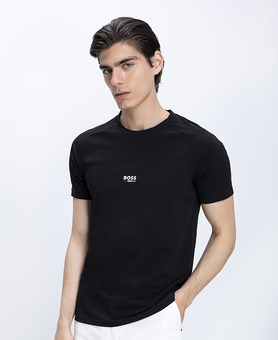 Boss Ανδρικό T-Shirt Βαμβακερό Με Logo Slim Fit