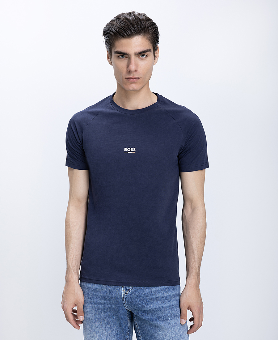 Boss Ανδρικό T-Shirt Βαμβακερό Με Logo Slim Fit