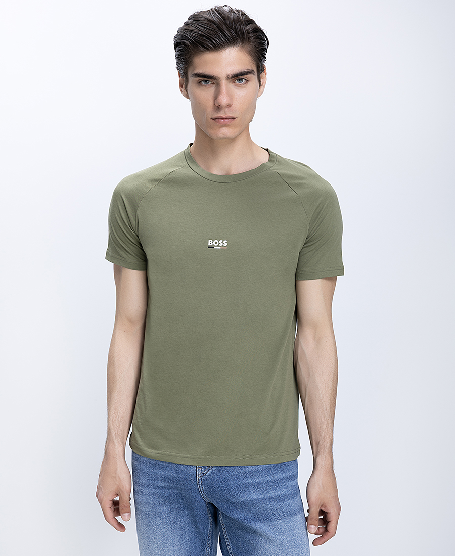 Boss Ανδρικό T-Shirt Βαμβακερό Με Logo Slim Fit