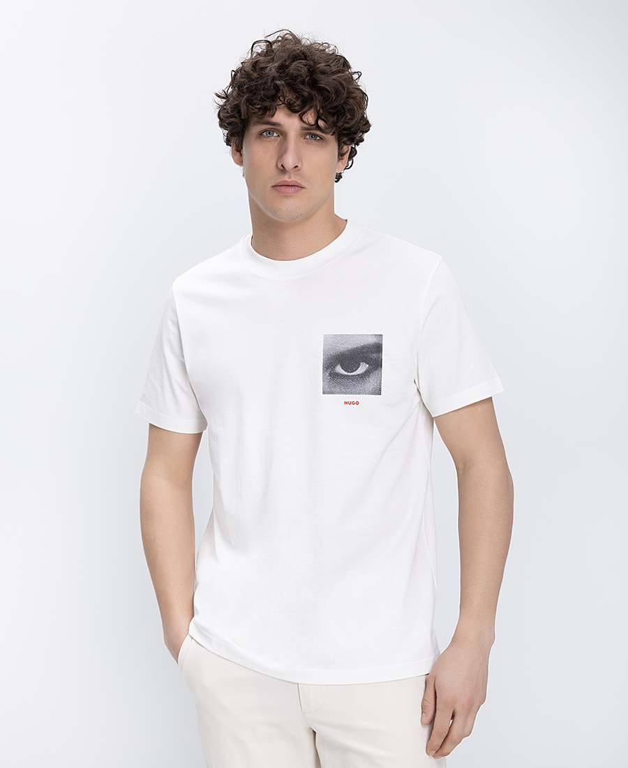 Hugo Ανδρικό T-Shirt Βαμβακερό Regular Fit Με Printed Artwork
