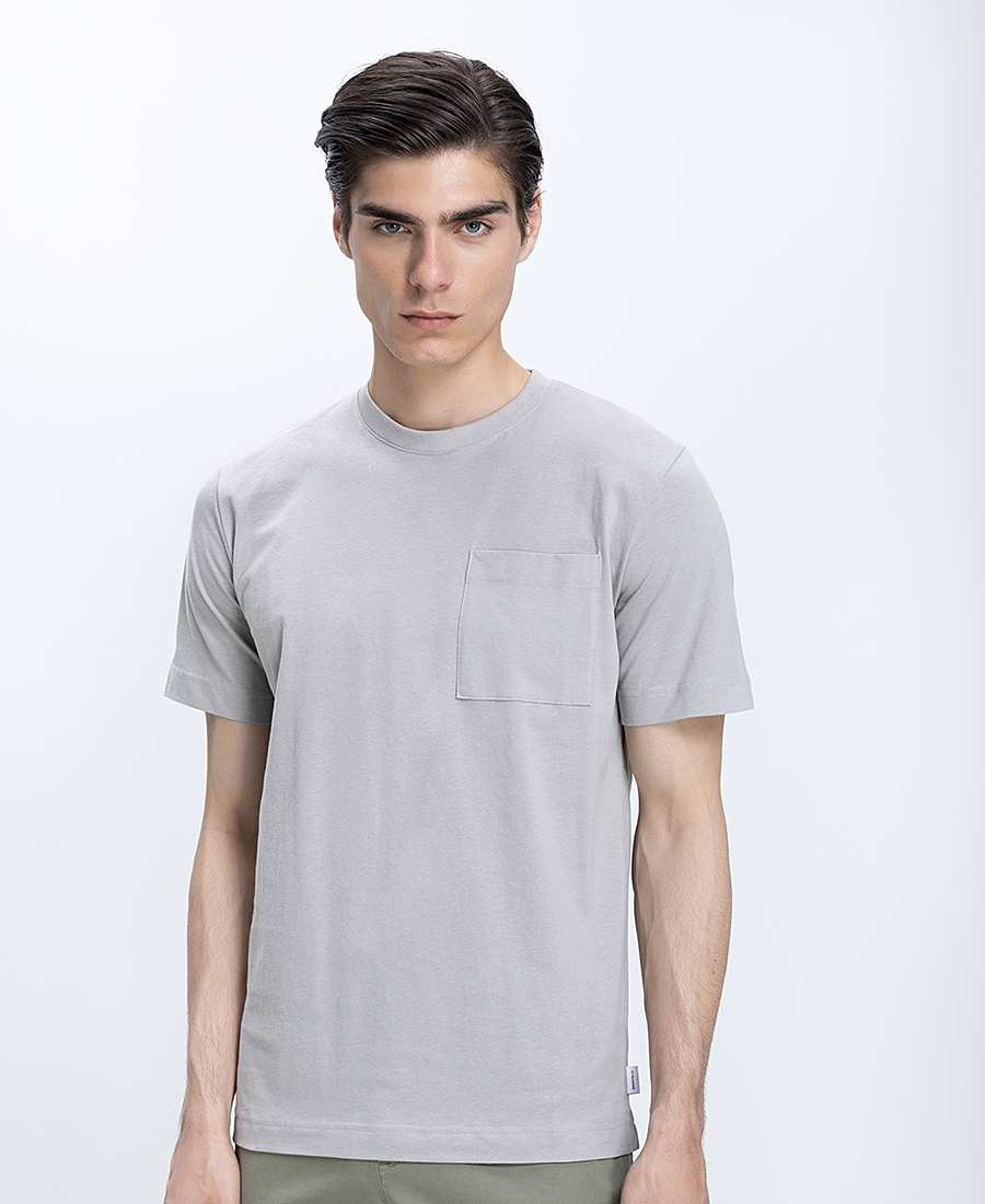 Ανδρικό T-shirt Βαμβακερό Με Στρογγυλή Λαιμόκοψη Και Τσέπη Modern Fit