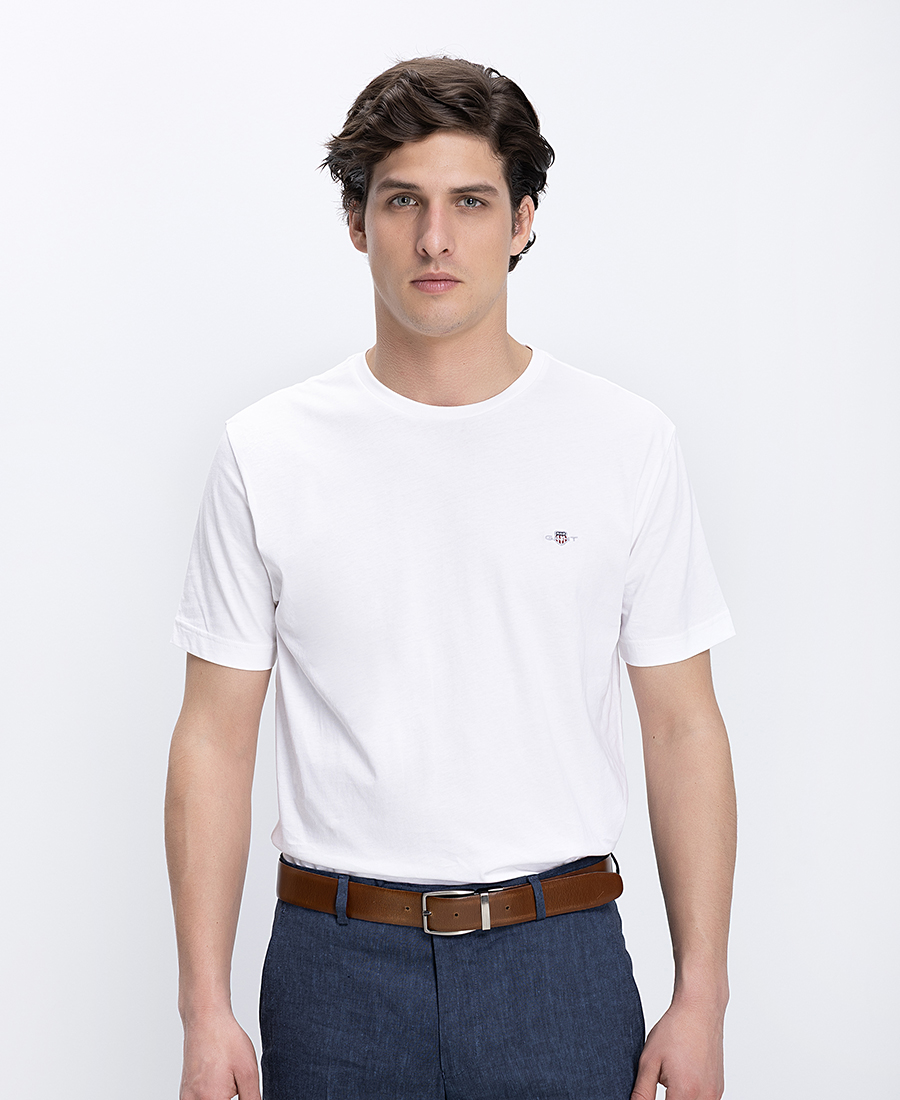 Gant Ανδρικό T Shirt Regular Fit Με Κεντημένο Logo Στο Στήθος