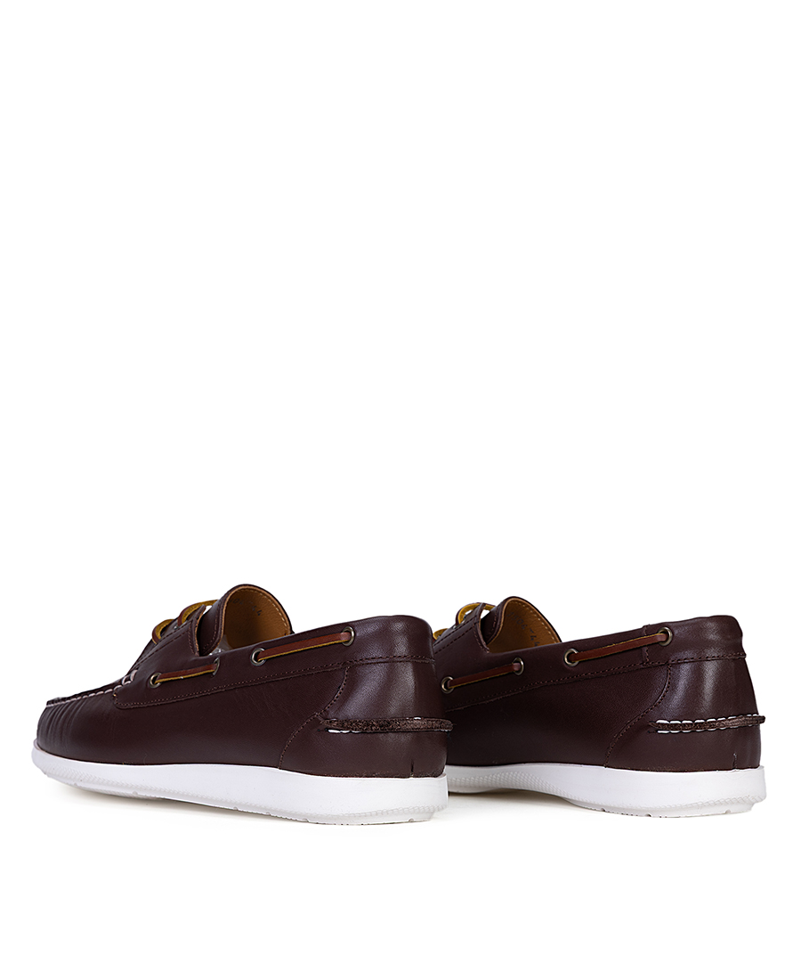 Ανδρικά Υποδήματα Boat Shoes Με Δερμάτινη Υφή Και Lace Detail φωτογραφία