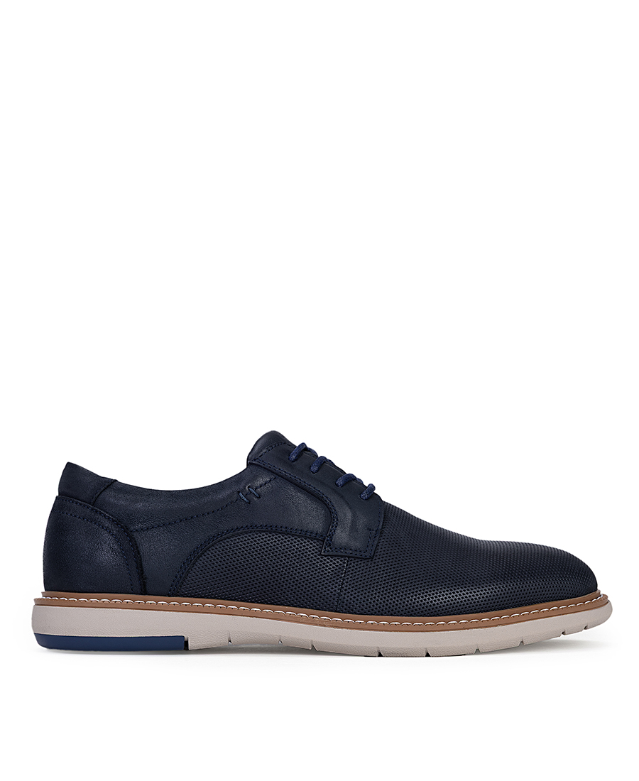 Greenstep Greenstep Ανδρικά Υποδήματα Derby Με Δερμάτινη Διάτρητη Υφή Και Contrast Σόλα