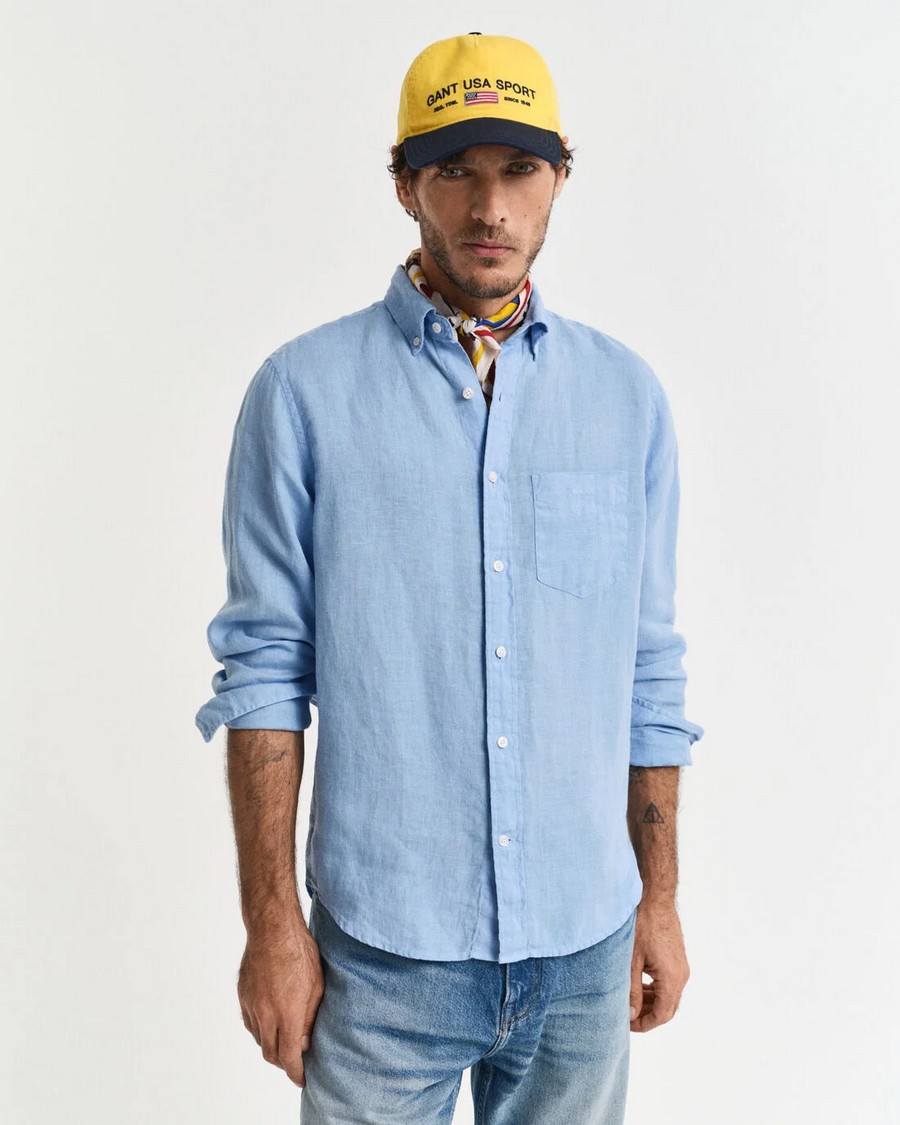 Gant Ανδρικό Λινό Πουκάμισο Button-Down Regular Fit Μακρυμάνικο