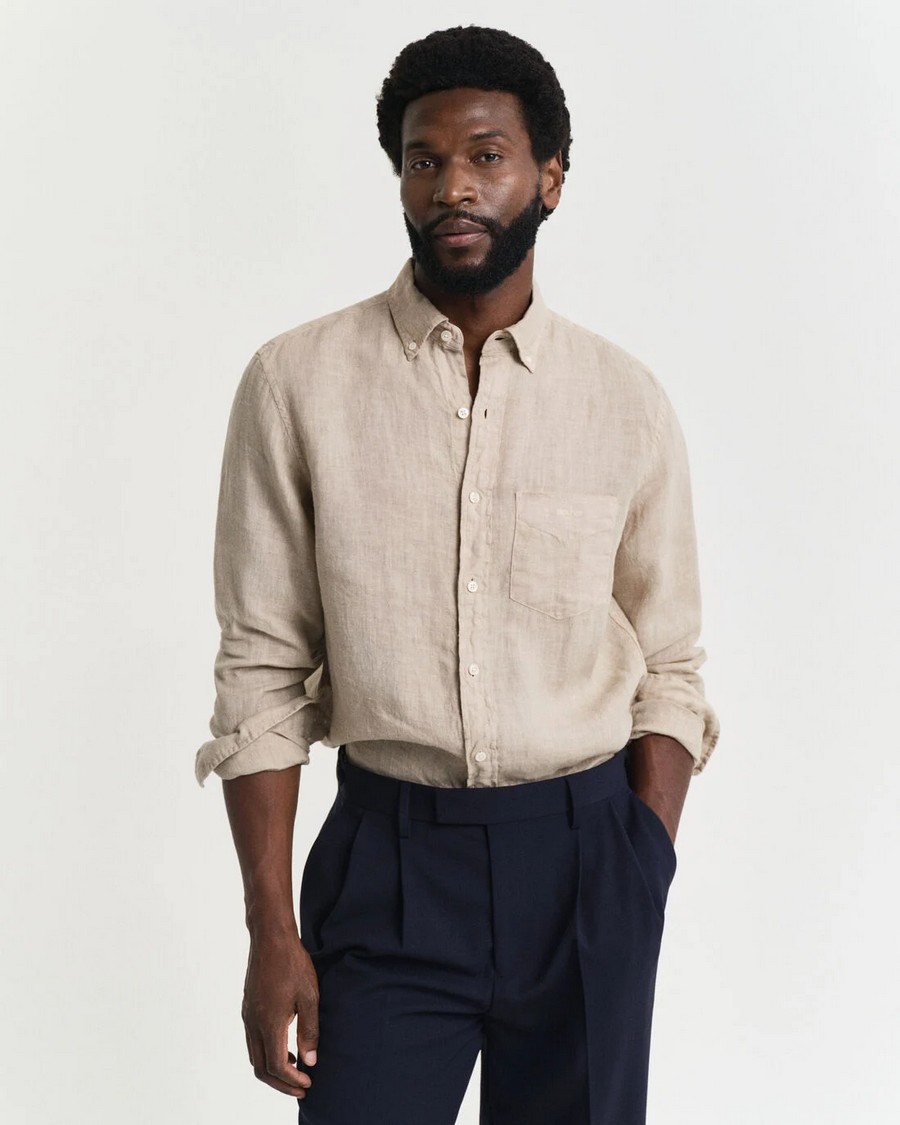 Gant Ανδρικό Λινό Πουκάμισο Button-Down Regular Fit Μακρυμάνικο