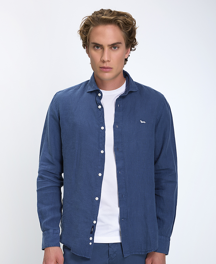 Harmont & Blaine Harmont & Blaine Ανδρικό Πουκάμισο Regular Fit Λινό Μακρυμάνικο