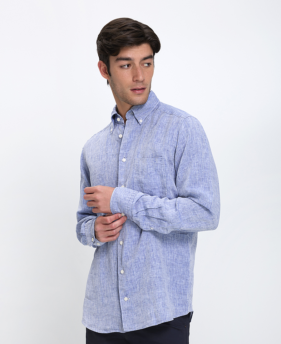 Eton Eton Ανδρικό Πουκάμισο Λινό Button Down Regular Fit