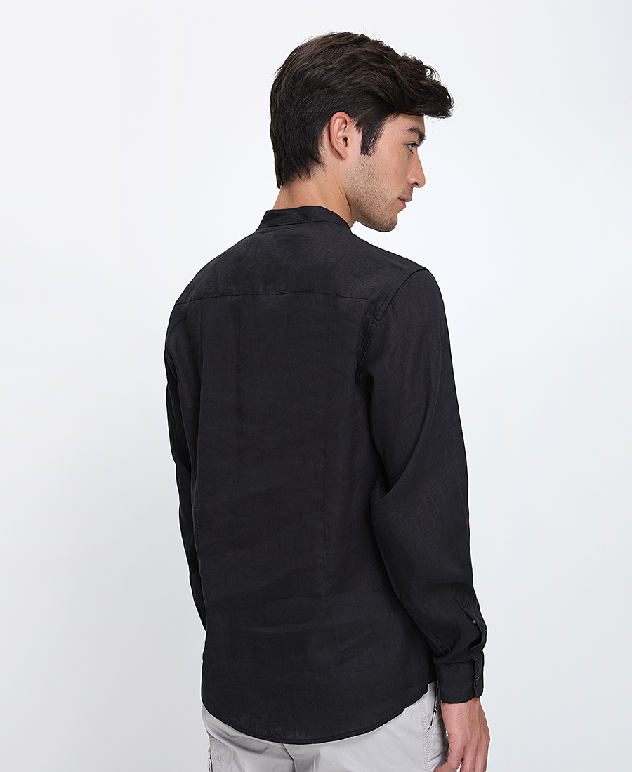 Vardas Ανδρικό Πουκάμισο Regular Fit Λινό Με Mao Γιακά φωτογραφία