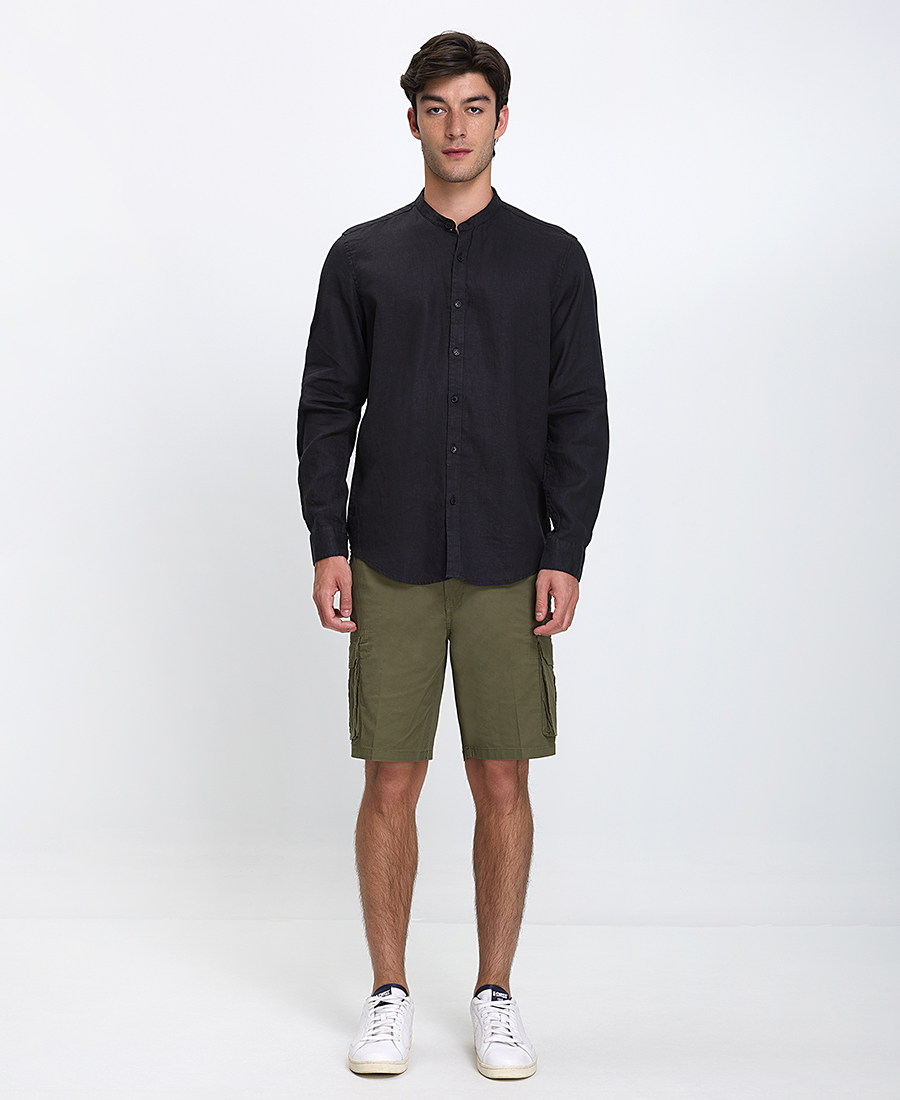 Vardas Ανδρικό Λινό Πουκάμισο Με Μάο Γιακά Regular Fit φωτογραφία