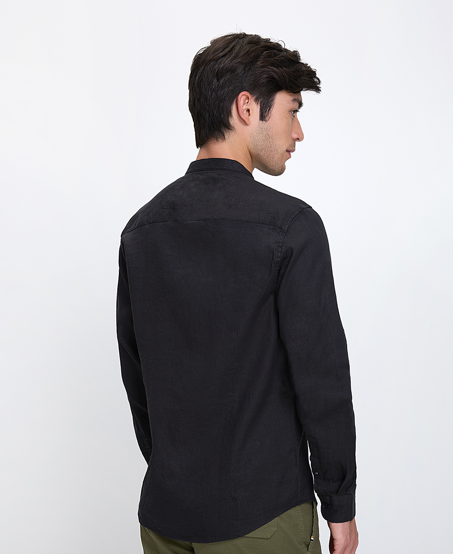 Vardas Ανδρικό Λινό Πουκάμισο Με Μάο Γιακά Regular Fit φωτογραφία