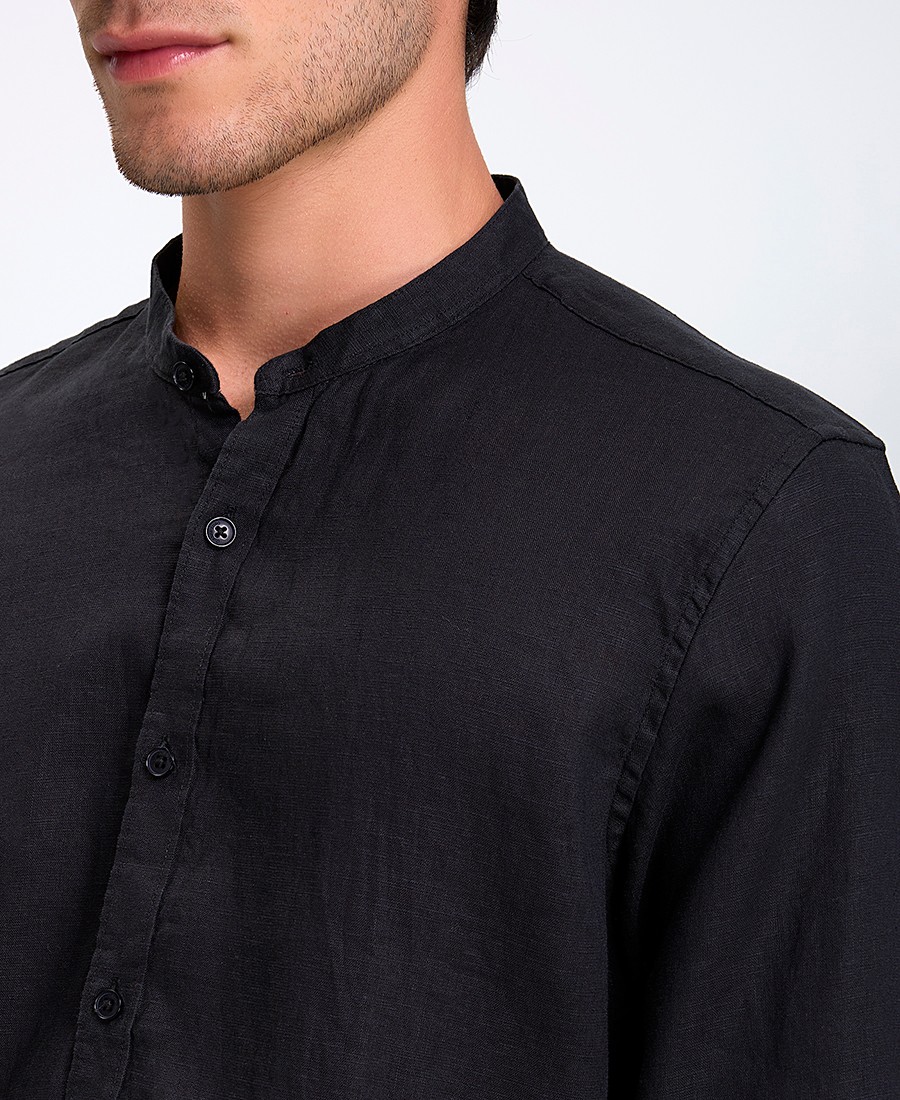 Vardas Ανδρικό Λινό Πουκάμισο Με Μάο Γιακά Regular Fit φωτογραφία