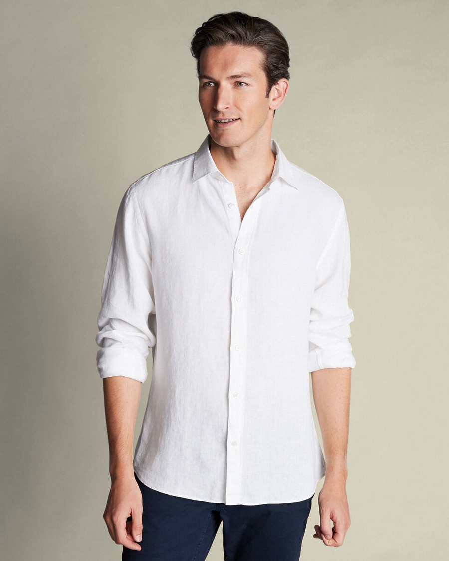Charles Tyrwhitt Charles Tyrwhitt Ανδρικό Πουκάμισο από Λινό Slim Fit