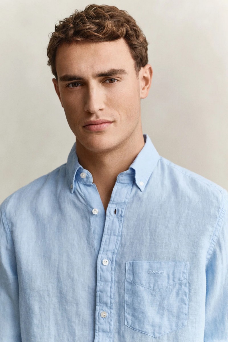 Gant Ανδρικό Πουκάμισο Regular Fit Λινό Με Button Down Γιακά Και Garment Dyed Υφή φωτογραφία