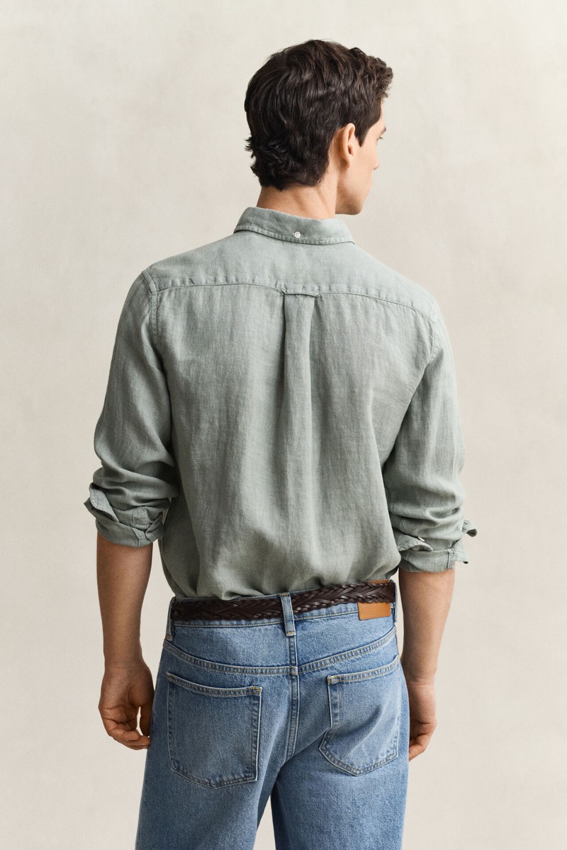 Gant Ανδρικό Πουκάμισο Regular Fit Λινό Με Button Down Γιακά Και Garment Dyed Υφή φωτογραφία
