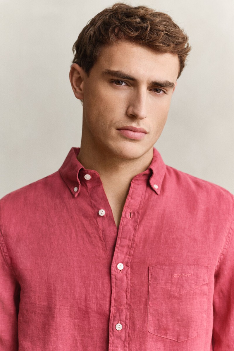Gant Ανδρικό Πουκάμισο Regular Fit Λινό Με Button Down Γιακά Και Garment Dyed Υφή φωτογραφία