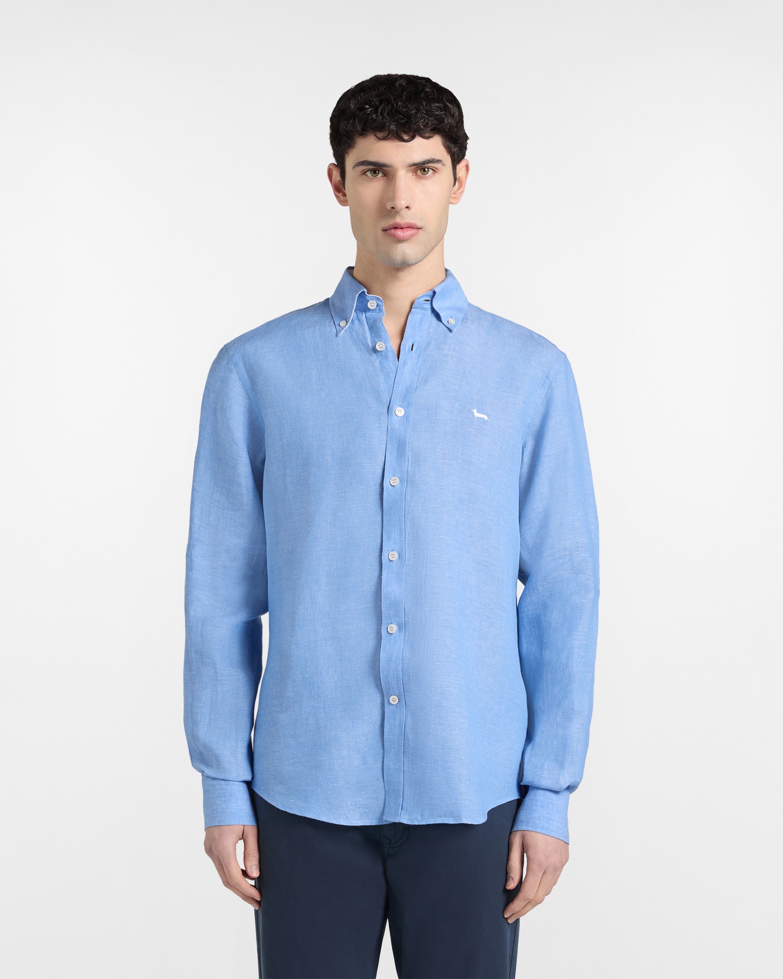 Harmont & Blaine Ανδρικό Πουκάμισο Λινό Με Button Down Γιακά