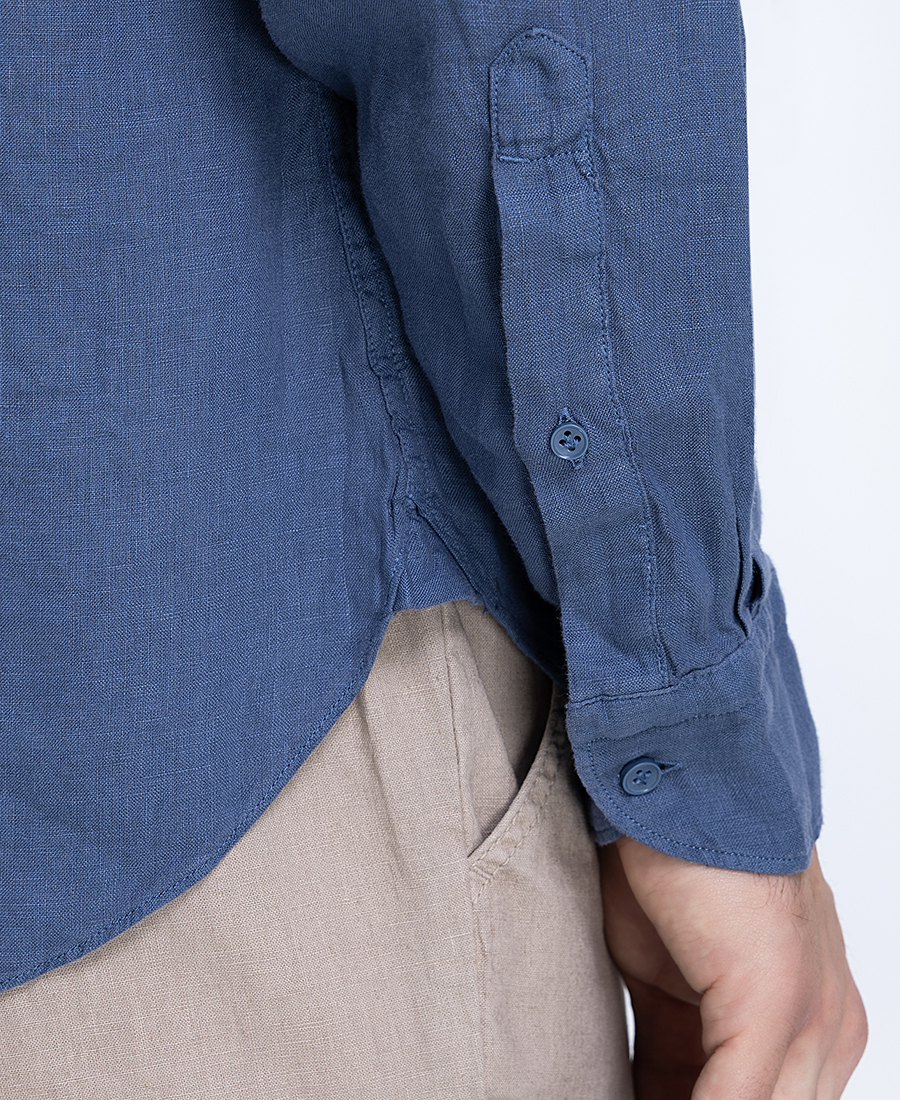 Camicissima Ανδρικό Πουκάμισο Λινό Με Ιταλικό Γιακά Modern Fit φωτογραφία