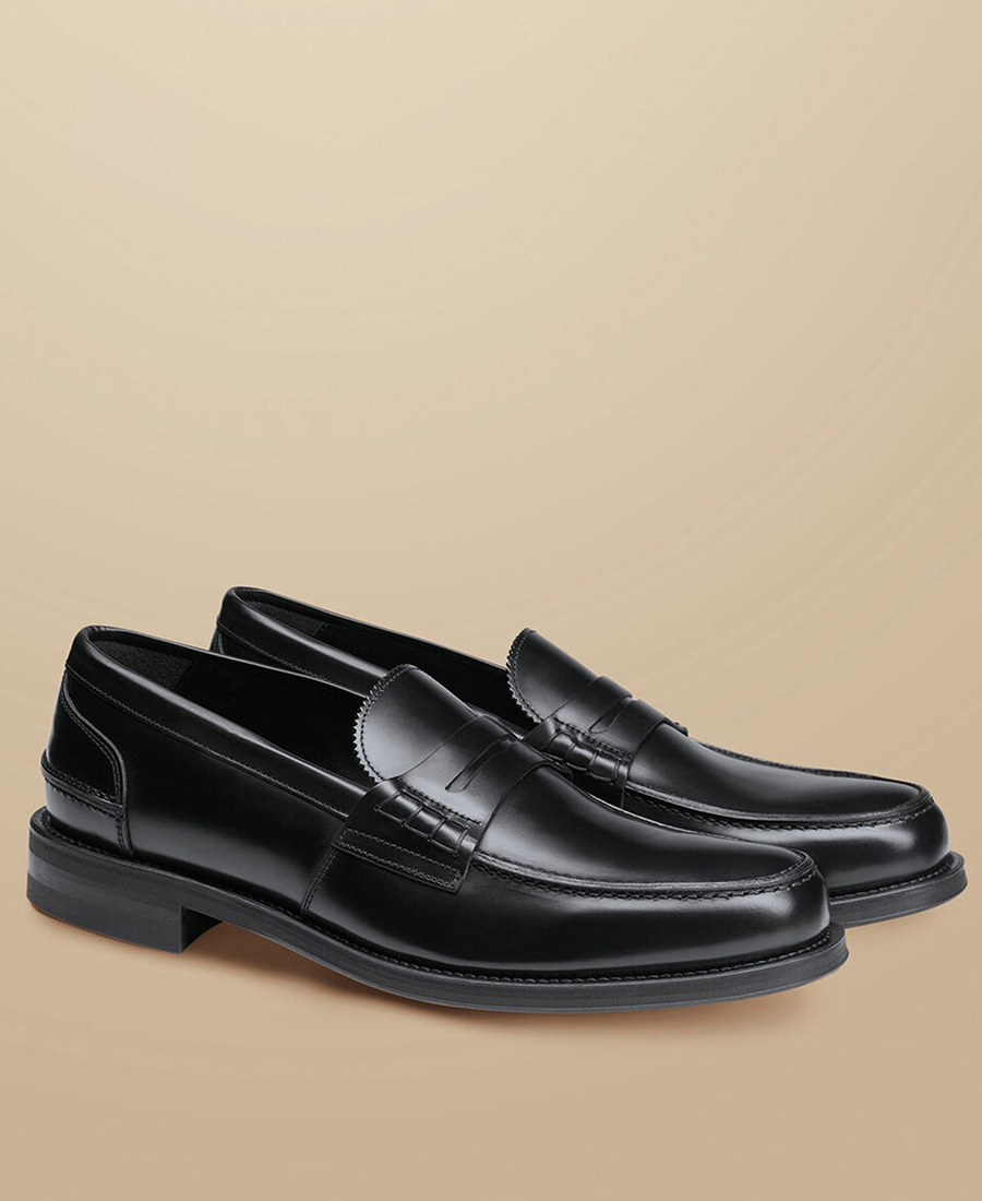 Charles Tyrwhitt Ανδρικά Δερμάτινα Penny Loafers σε Μαύρο φωτογραφία