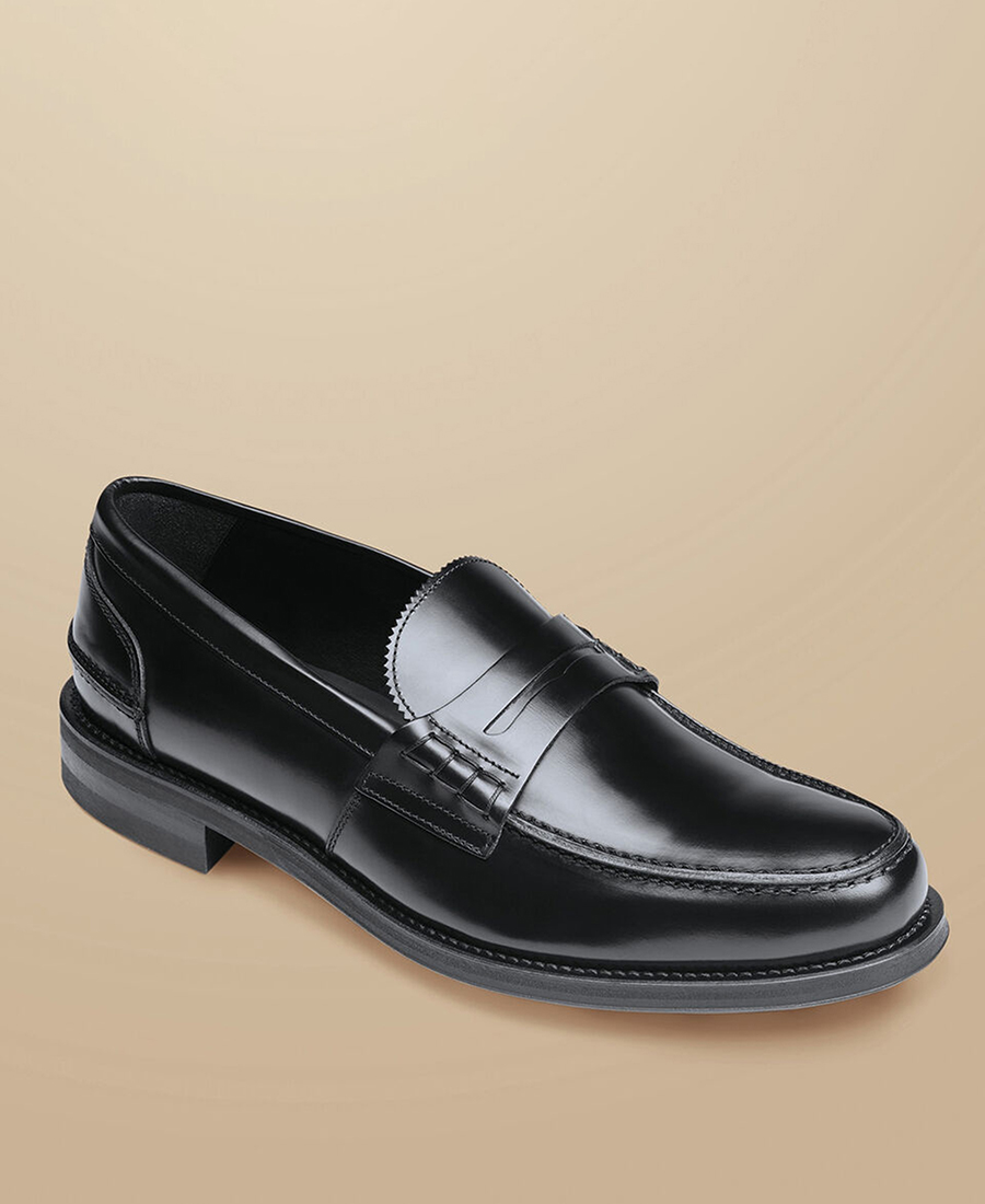 Charles Tyrwhitt Ανδρικά Δερμάτινα Penny Loafers σε Μαύρο φωτογραφία