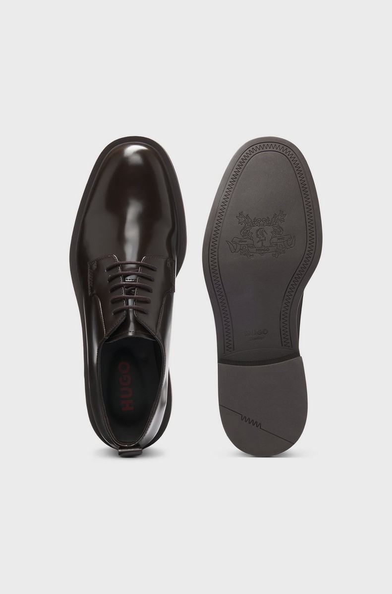 Hugo Ανδρικά Derby Παπούτσια από Δέρμα με Logo Detail φωτογραφία