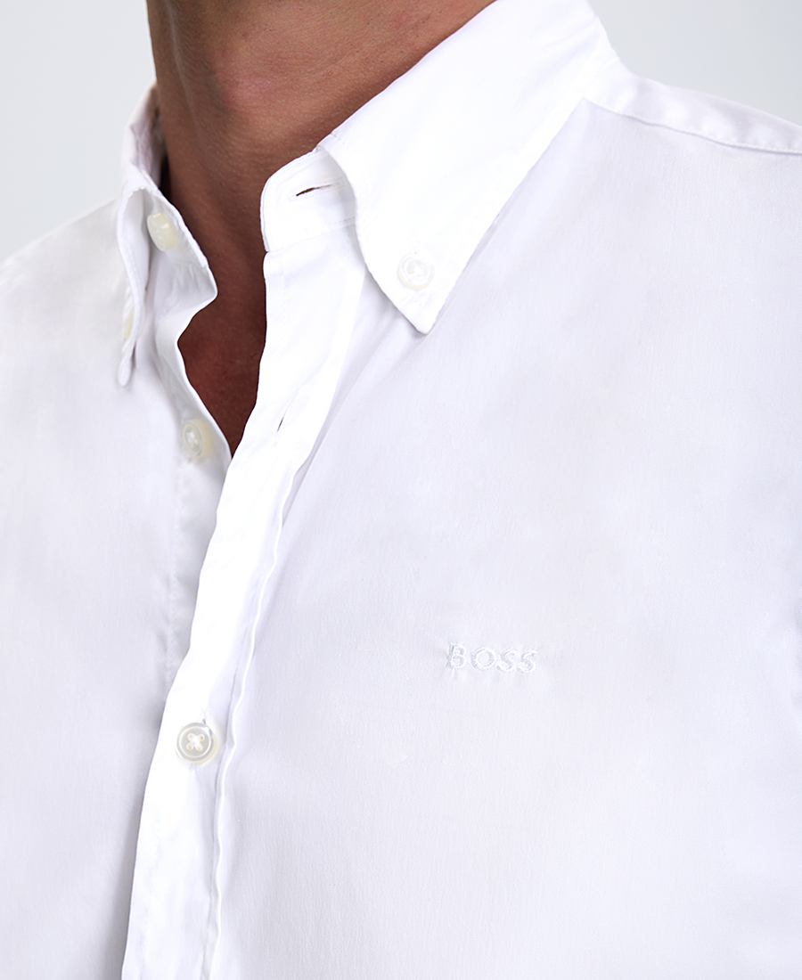 Boss Ανδρικό Πουκάμισο Button Down Slim Fit σε Λευκό φωτογραφία