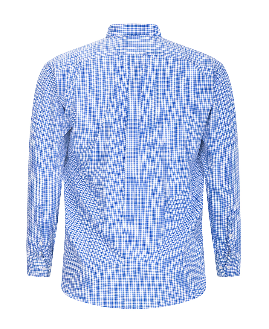 PLUS SIZE Ανδρικό Πουκάμισο με Button Down Γιακά σε Μπλέ Καρό φωτογραφία