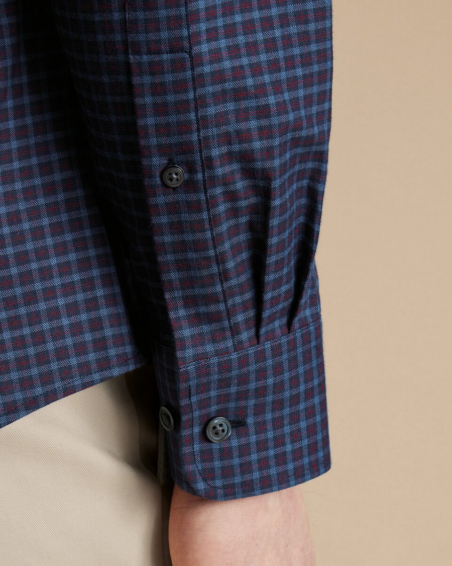 Charles Tyrwhitt Ανδρικό Βαμβακερό Πουκάμισο Καρό Button-Down Modern Fit φωτογραφία