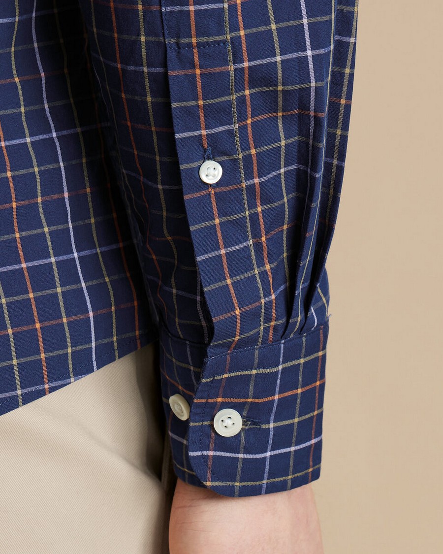 Charles Tyrwhitt Ανδρικό Πουκάμισο Button Down Non Iron Modern Fit σε Καρό Μπλε φωτογραφία