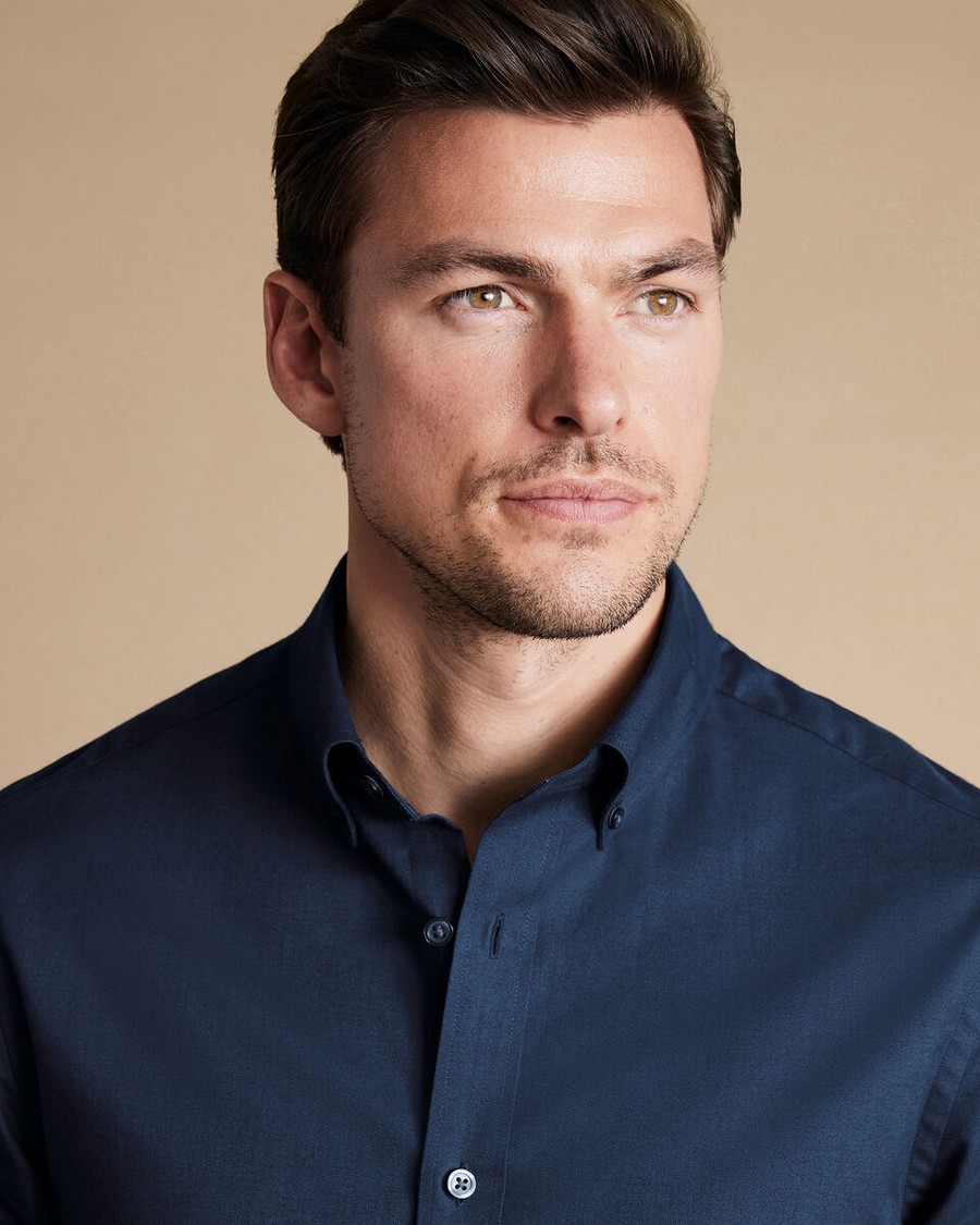 Charles Tyrwhitt Ανδρικό Πουκάμισο Βαμβακερό Button Down Modern Fit σε Μπλε φωτογραφία