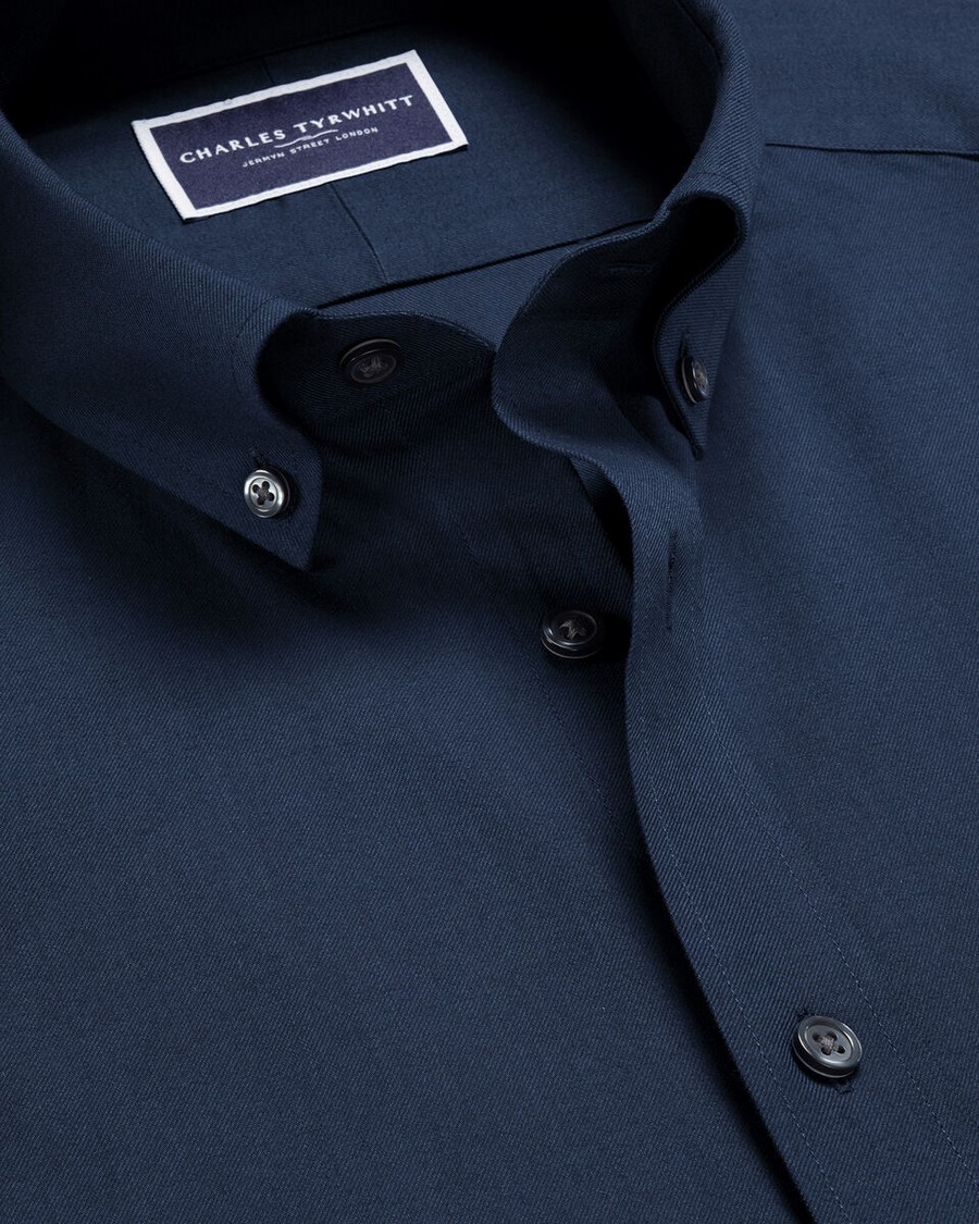 Charles Tyrwhitt Ανδρικό Πουκάμισο Βαμβακερό Button Down Modern Fit σε Μπλε φωτογραφία